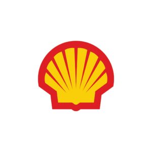 Shell's Pecten logo (centre) in colour - RGB.